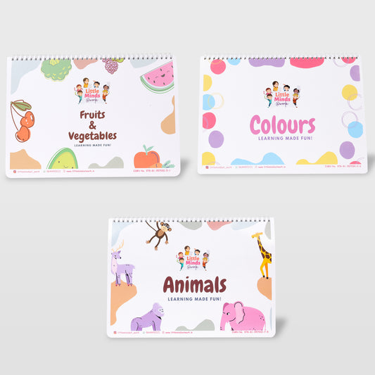 Baby Steps Combo-Fruits & Vegetables Binder, Animal Binder, Colour Binder