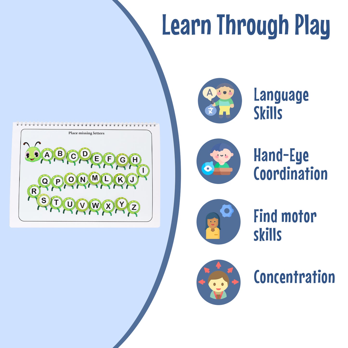 Alphabet Learning Kit -Alphabet Binder with Alphabet Tracing Flashcards
