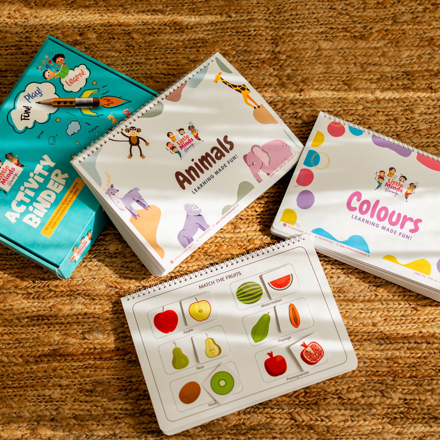 Animals, Fruits & Veg ,Colors Activity Binders
