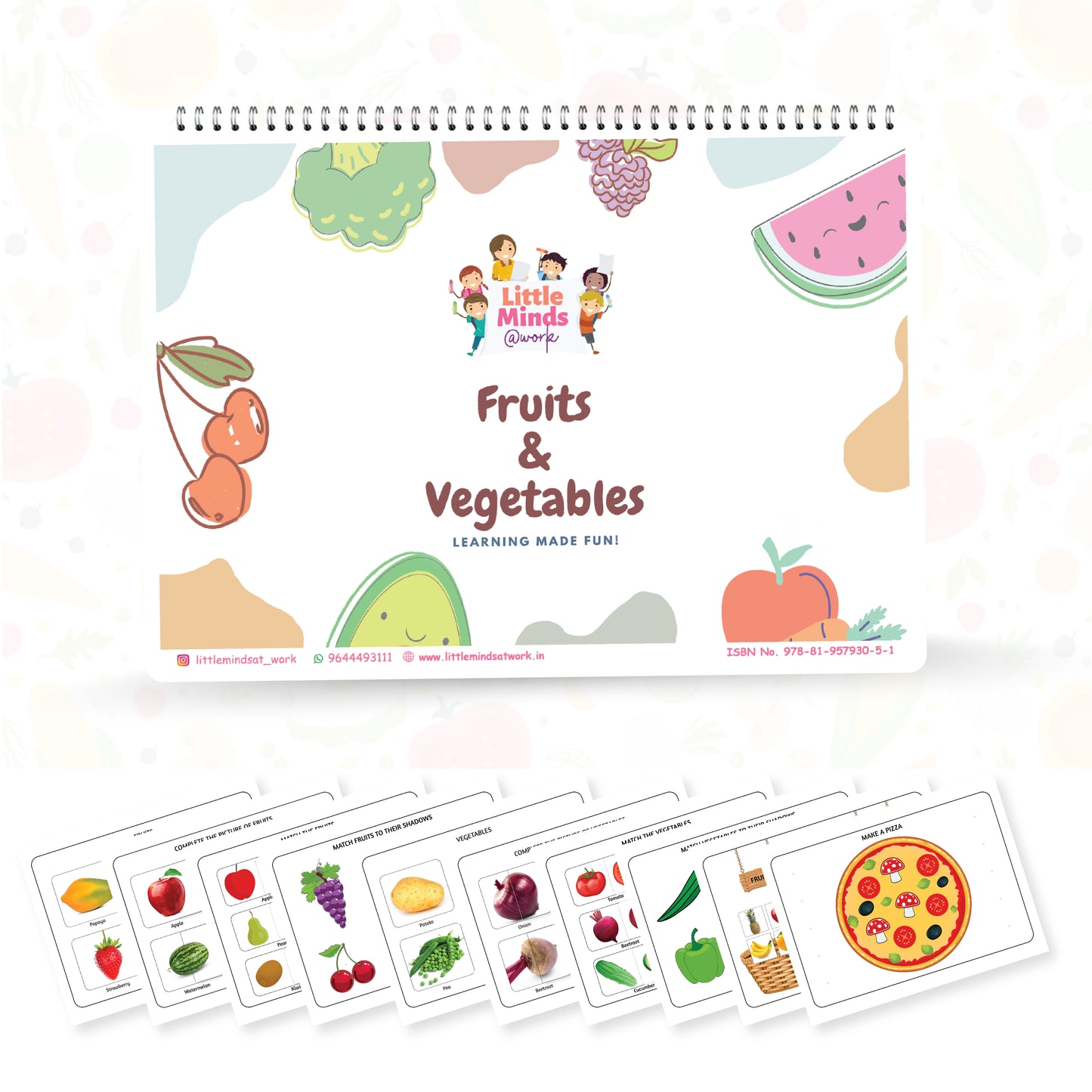 Baby Steps Combo-Fruits & Vegetables Binder, Animal Binder, Colour Binder