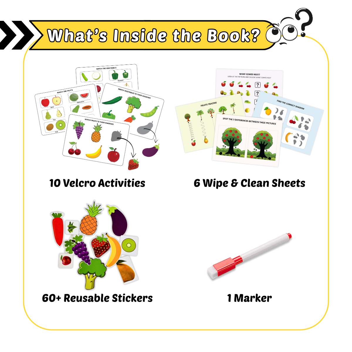 Fruits & Vegetables Activity Binder (Ages 1 to 4 years)