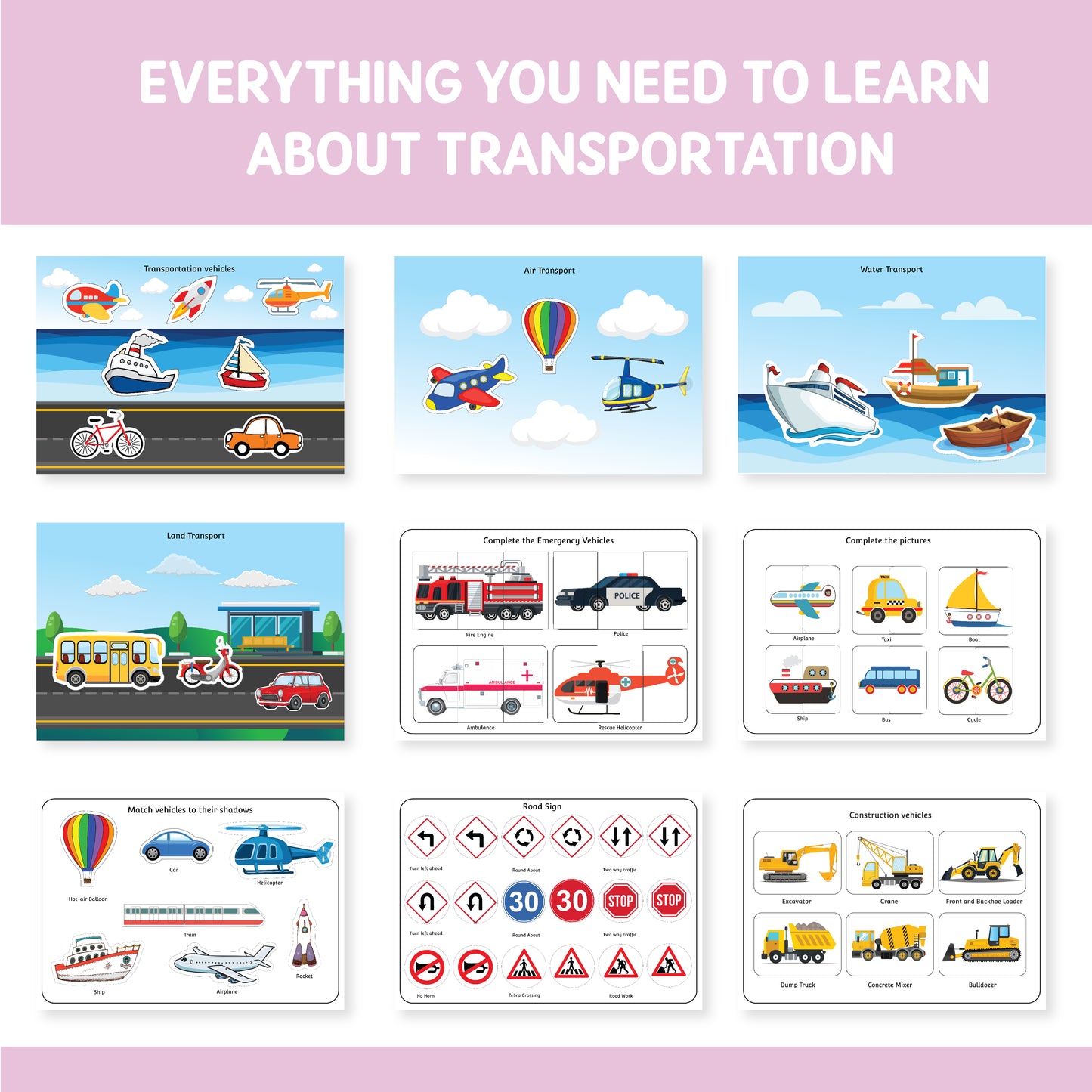 Transportation Binder (Ages 2 to 5 years)