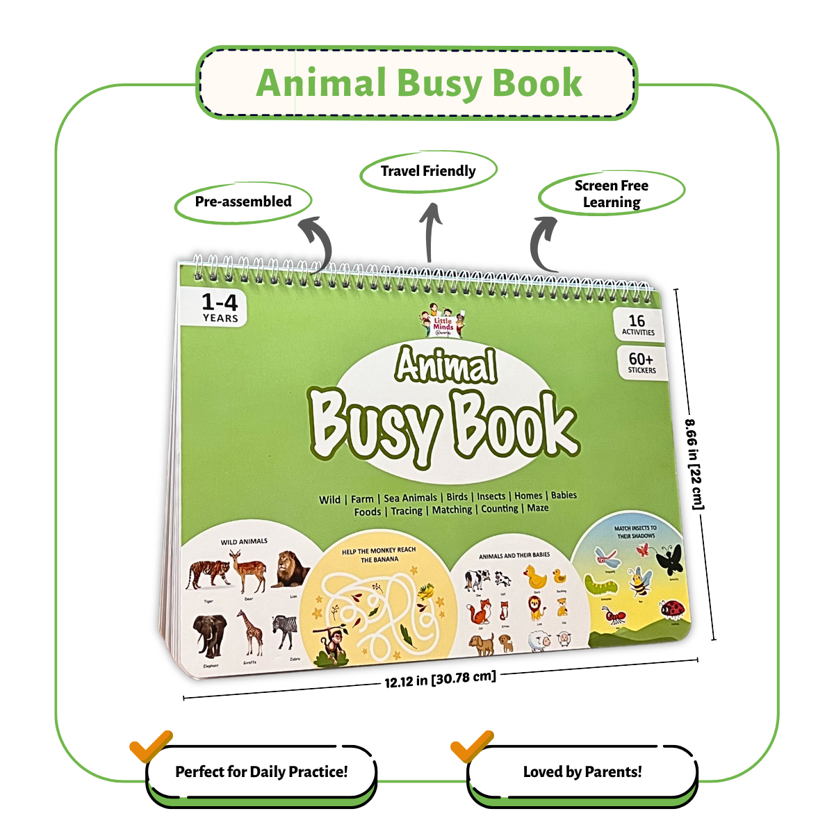 Animal Busy Book (Ages 1 - 4 )