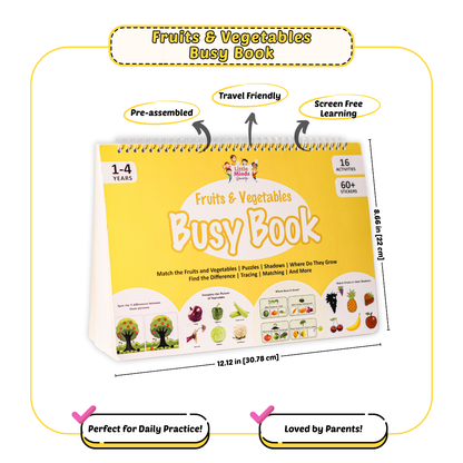Fruits & Vegetables Activity Binder (Ages 1 to 4 years)