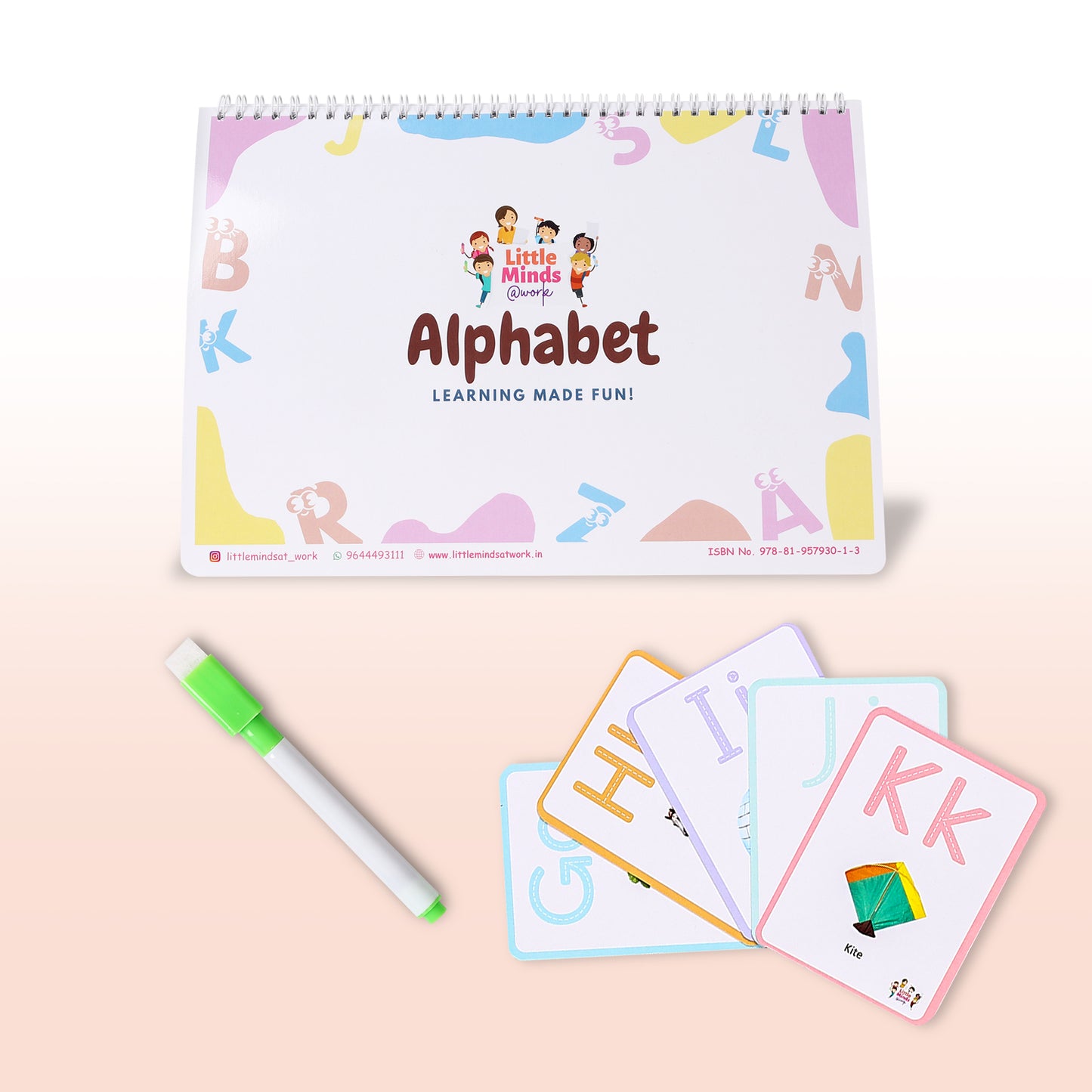 Combo- Alphabet Binder with Alphabet Flash Cards & tracing sheet