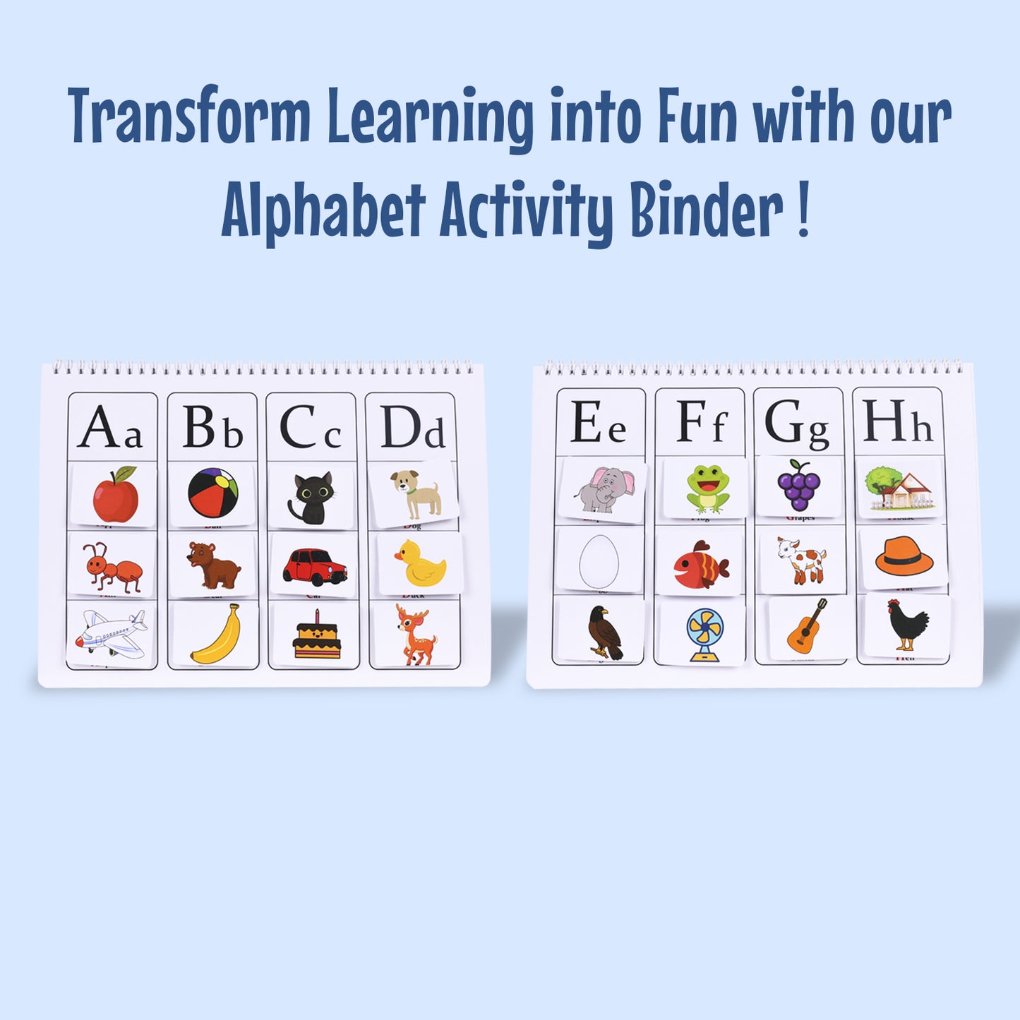 Combo- Alphabet Binder with Alphabet Flash Cards & tracing sheet