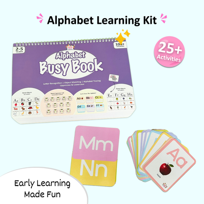 Alphabet Learning Kit
(Alphabet Busy Book + Tracing Flashcards)