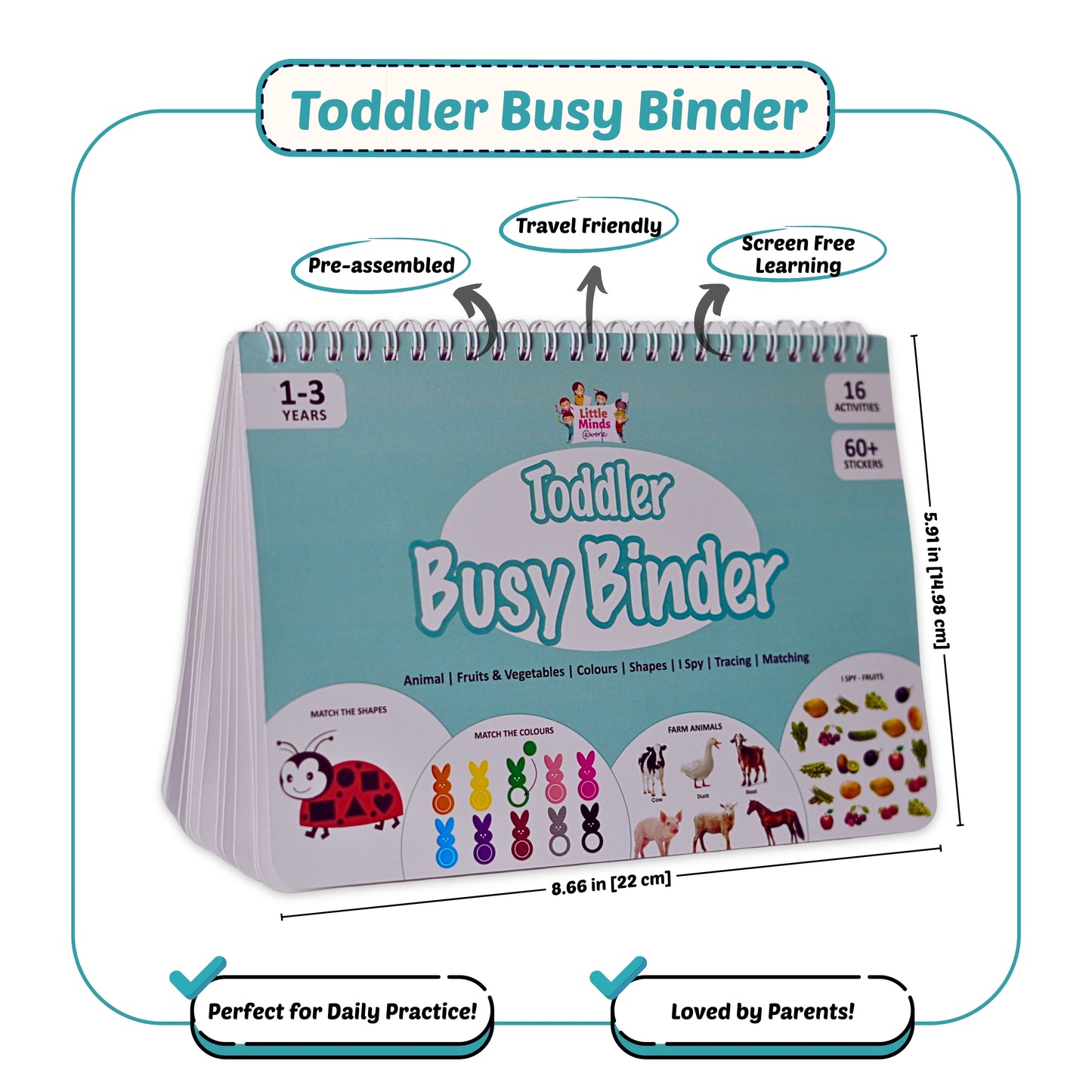 Toddler Busy Binder                          (Ages 1 to 4 years ) Upgraded