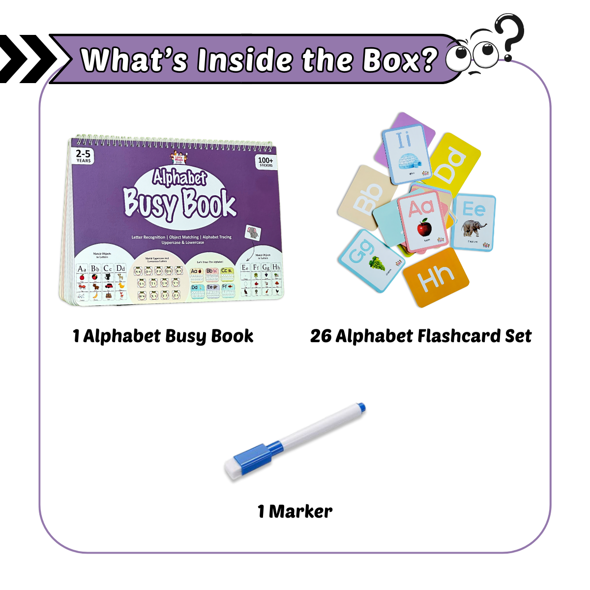 Alphabet Learning Kit
(Alphabet Busy Book + Tracing Flashcards)