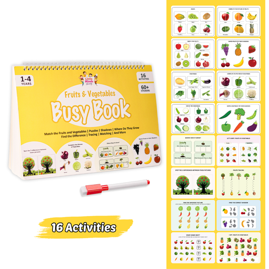 Fruits & Vegetables Activity Binder (Ages 1 to 4 years)
