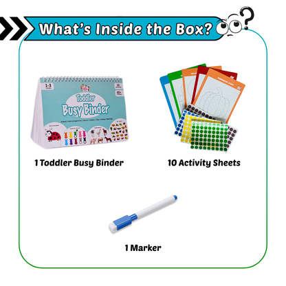 2-in-1 Starter Pack -Toddler Busy Binder + Dot Sticker Activity Set