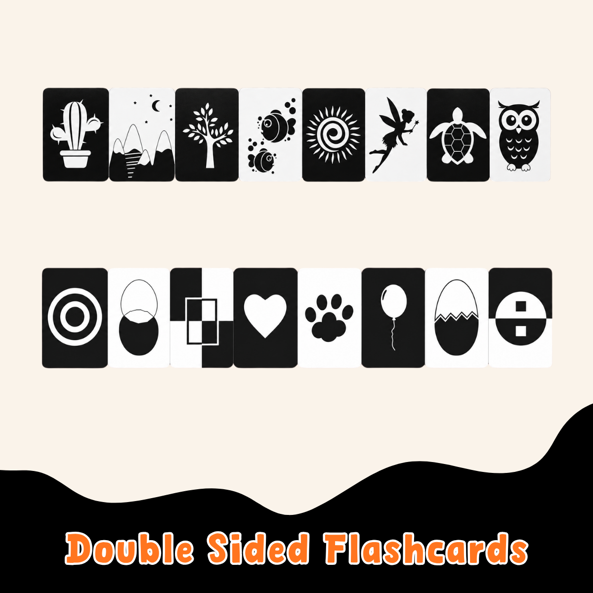 Montessori High Contrast Black & White Visual Stimulation Cards