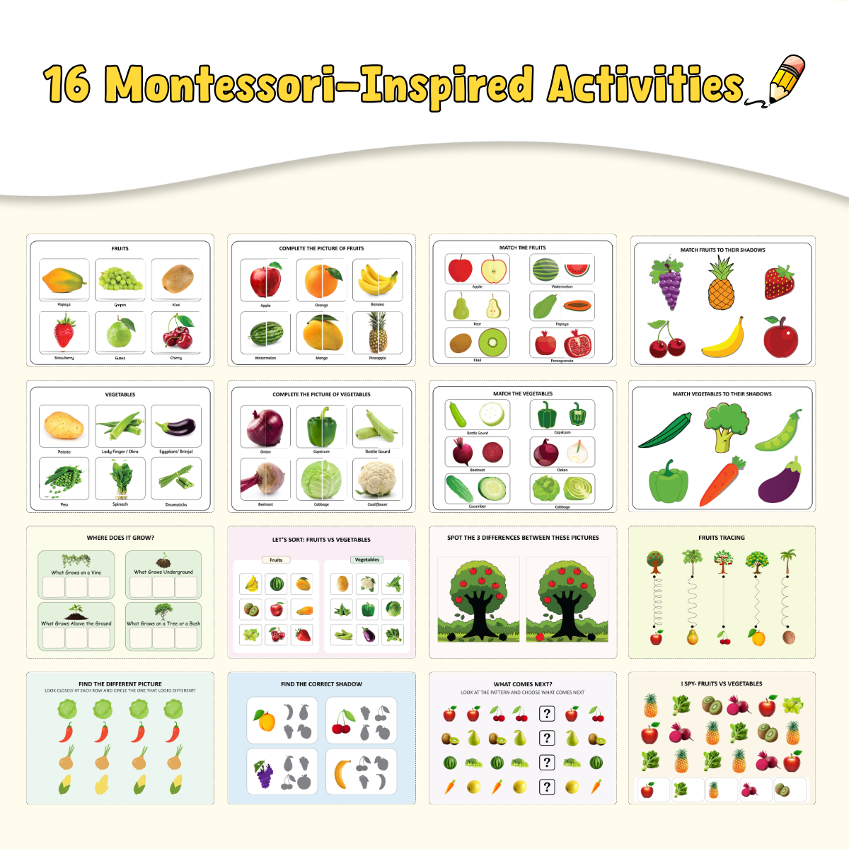 Fruits and Vegetables Busy Book(Ages 1-4 )