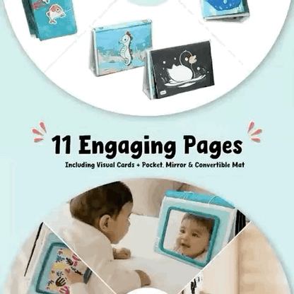 5-in-1 Crinkle Tummy Time Cloth Book + Mat