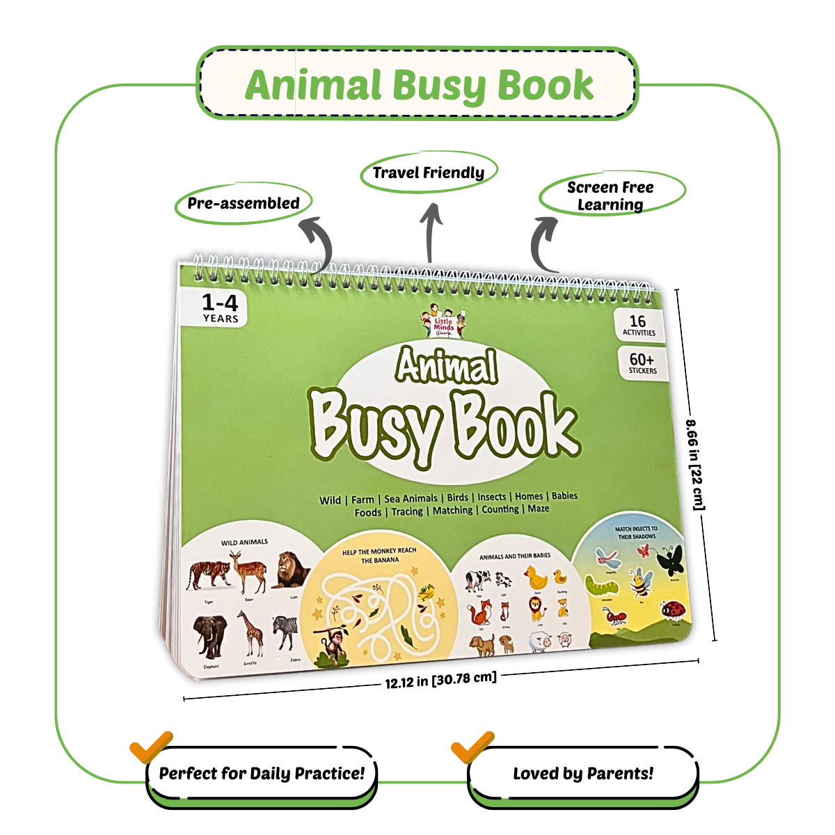 Animal Busy Book (Ages 1 - 4 )