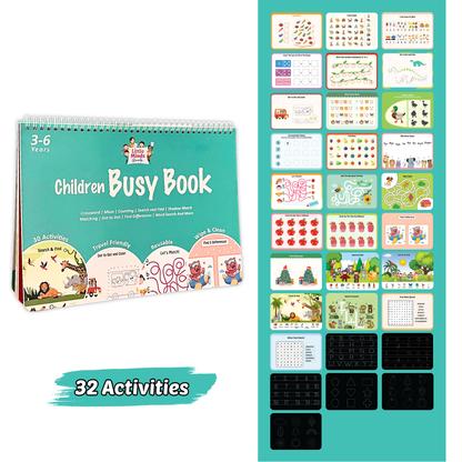 Children Busy Book | 30 Wipe-and-Clean Activities | Ages 3–6