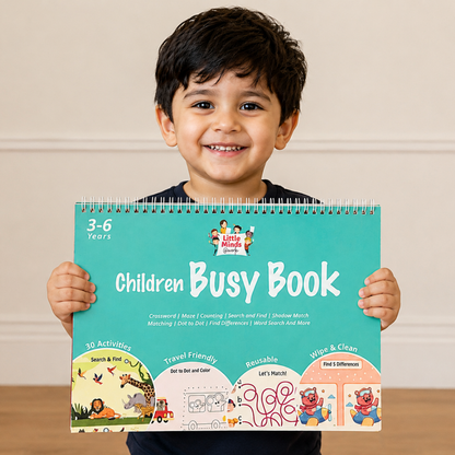 Children Busy Book | 30 Wipe-and-Clean Activities | Ages 3–6