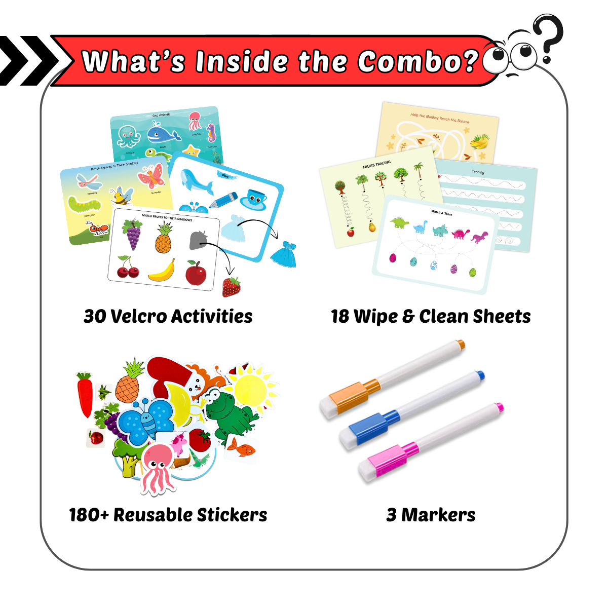 Baby Steps Combo-Fruits & Vegetables Animal and Colours Busy Book