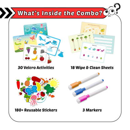 Baby Steps Combo-Fruits & Vegetables Animal and Colours Busy Book